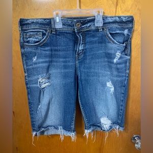 Silver jean shorts